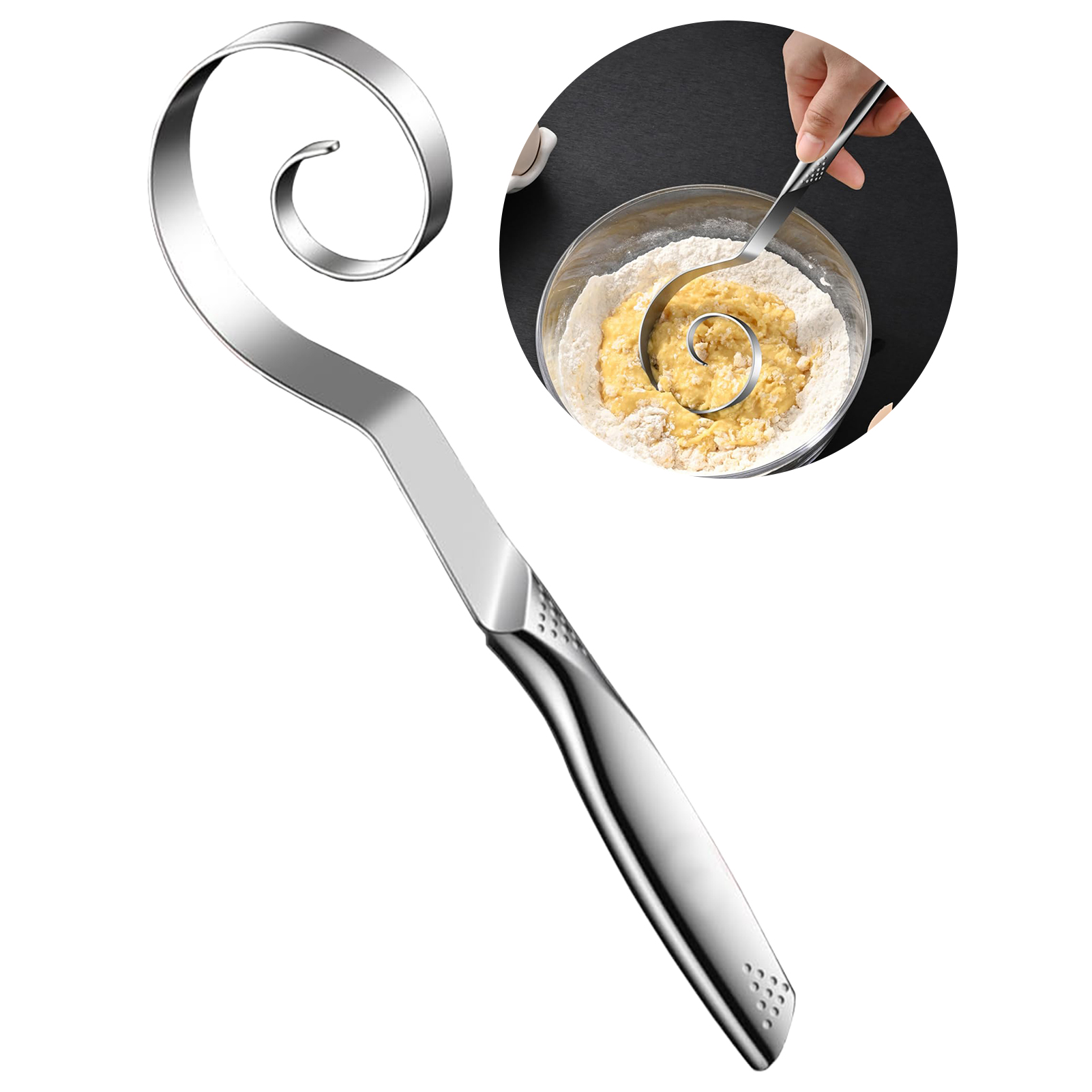 Danish Pancake Pan - Batedor de massa dinamarquês, aço inoxidável,