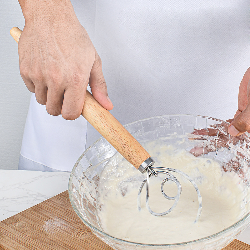 Danish Pancake Pan - 13 Polegada alça de carvalho misturador